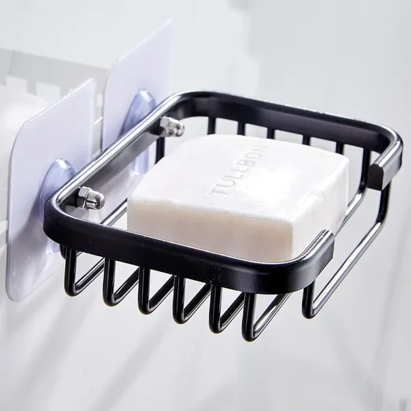 Porte-savon pour salle de bain, sans perceuse, support mural pour éponge de cuisine, douche avec accessoires de vidange d'eau