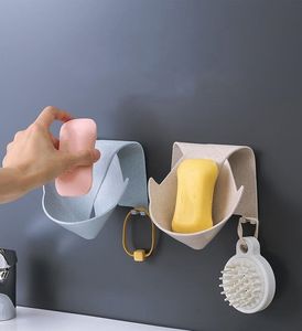 Soap Dishes Drain Sponge Holder Bathroom Organizer Wall Mounted Storage Rack Soap Box Bathroom Products Portable Soap Dishes