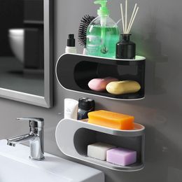 Porte-savon égouttoir porte-savon pour salle de bain porte-savon multifonction avec crochets organisateur PunchFree boîte de rangement pour accessoires de salle de bain 230629