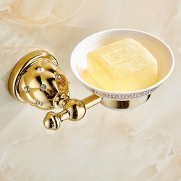 Zeepgerechten goud afwerking messing mand wand gemonteerd gerecht badkamer accessoires meubels toilethouder 5205
