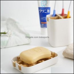 Soap Dishes Hoge kwaliteit Creatieve moderne eenvoudige badkamer 13.2x8.5x2.5cm Anti -slip Bamboo Vezel Dish Tray Holder Huis Druppel Huis G otnlt