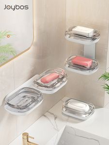 Soap Dishes Joybos Dubbele laag zeep Dereep Dereep Montage Witte afvoerhouder Holder Doos badkamer afvoer Water spons houder badkamer accessoires 230518