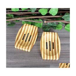 Zeepgerechten natuurlijke bamboe houten zeep schotel houten lade houder opslagrek plaat doos container voor bad douche badkamer 572 s2 druppel d dh0ea