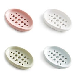 Soap Derees Sile Dish Holder Case Hollowed Home Travel Drain Toilet Deksel Badkamer opbergdoos Wash douche LZ1659 Drop levering Tuin Dh7TF