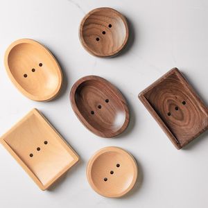 Soap Derees vaste houten doos Japanse stijl creatieve badkamer water handhouder
