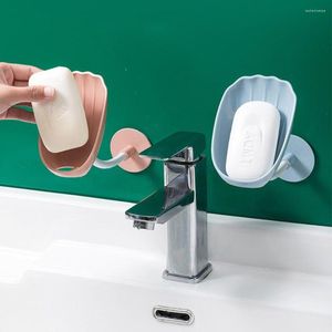 Porte-savon mural vaisselle poinçon gratuit auto-adhésif salle de bain douche porte-éponge réglable boîte suspendue fournitures