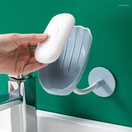 Zeepgerechten wandgemonteerde houder 360 roteerbare afvoerschaal badkamer doos sponsbakje keukenaccessoires