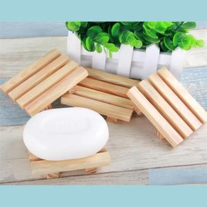 Porte-savon En Gros Bambou Plat Fabriqué À La Main Salle De Bains Titulaire Plateau En Bois Naturel Pont Baignoire Douche Artisanat Pour La Cuisine Drop Delivery Ho Dh0Eo