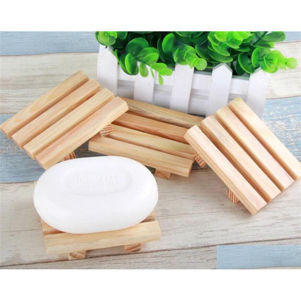 Porte-savon En Gros Bambou Plat Fait À La Main Salle De Bains Titulaire Plateau En Bois Naturel Pont Baignoire Douche Artisanat Pour La Cuisine Kd1 Drop Deliver Dhxdh