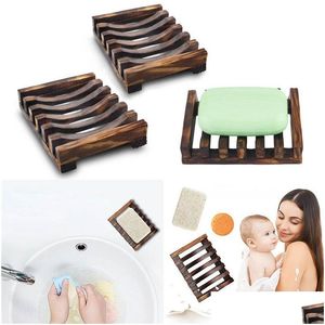 Porte-savons en bois support creux support de plateau en bambou naturel évier pont baignoire douche toilette livraison directe maison jardin bain salle de bain accès Dha3Y