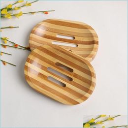 Zeepgerechten houten zeepbak houder natuurlijke bamboe houten schotel opslag zeepsrek plaat doos container voor bad douche badkamer 570 s2 dhqjb