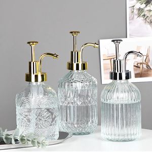 Soap Dispenser Transparant Clear Glass Bottle Badkamer Hand Sanitator Shampoo Douchegel Ravulbare pompcontainer 231222