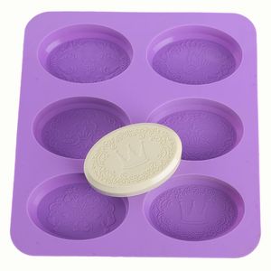 Savon Moule Silicone Huile Essentielle Savon faisant des moules outil de cuisson fleur À La Main Plateau 6 Cavité Grand