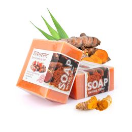 Zeep productie toiletzeep anti acne donkere vlekken verwijdering savon natuurlijke organische handgemaakte gember kurkuma tumeric soap balk