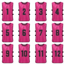 Soccer 12 PC Adultes Soccer Pinnies Football Team Jerseys Youth Sports Machage Soccer Team Training Numed Bibs Practice Sport Vest