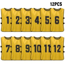 Voetbal 6/12 PCS KID'S VOETBAL Pinnies Snel drogen voetbalshirts Jeugd Sport Basketbal Team Training genummerd Bibs Sports Vest