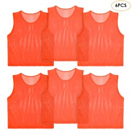 Soccer 6 Pack Mesh Meshage Training Vests Football Football Football Basketball Volleyball Volle-ball Breffant Adultes Jerseys Bibs