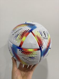 Balón de fútbol, productos de buena venta, impreso personalizado, oficial de la escuela, tamaño 5, Copa del Mundo, fútbol de Pu para entrenamiento, Al Hilm y Al Rihla