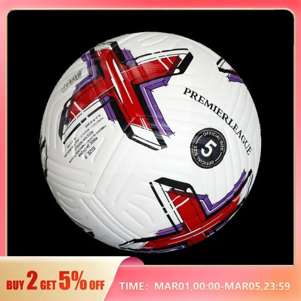 Balón de fútbol Tamaño oficial 5 Desgaste de tres capas Resistente Durable Cuero de PU suave Equipo de fútbol sin costuras Partido Grupo Tren Juego Juego 240301