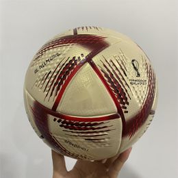 Boules de football en gros 2022 Qatar World Authentic Taille 5 Match Football Veneer Material Al Hilm et Al Rihla Jabulani Brazuca Teamgeist36578