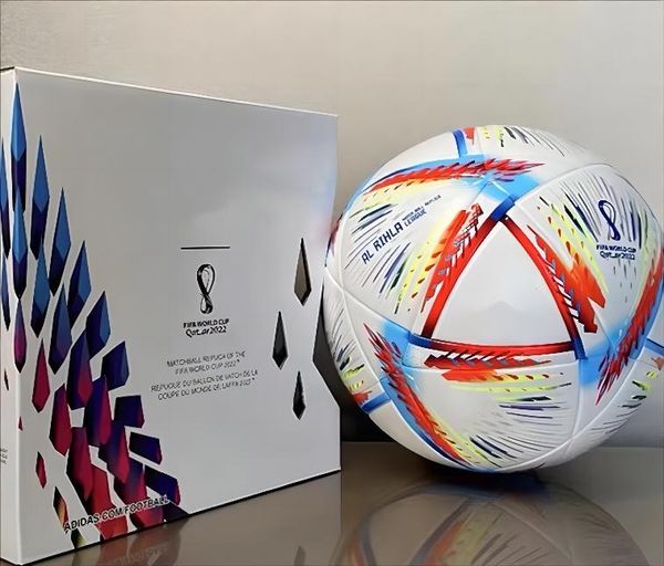 Ballons de football en gros 2022 R World Authentique Taille 5 Match Football HILM et AL RIHLA