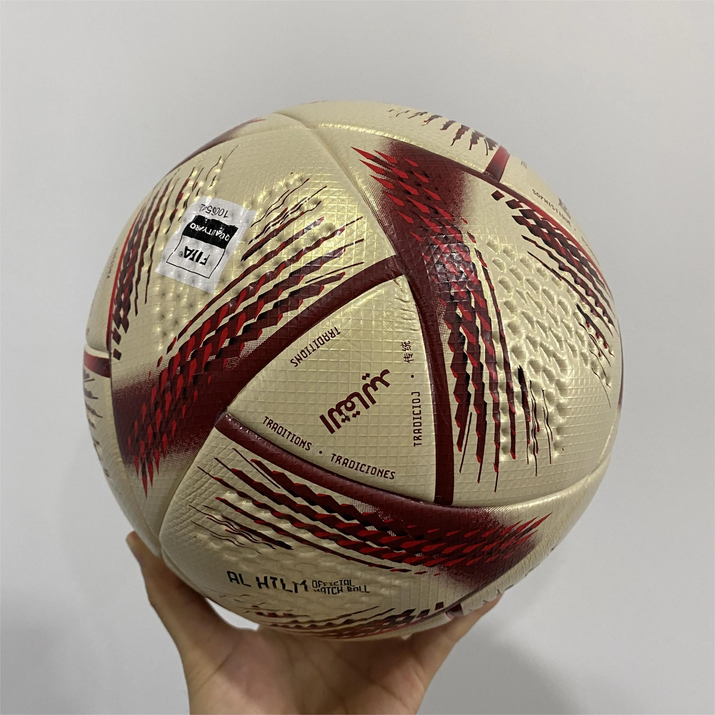 Boules de football en gros du Qatar World Authentic Taille 5 Match Football Veneer Material Jabulani Brazuca 2655