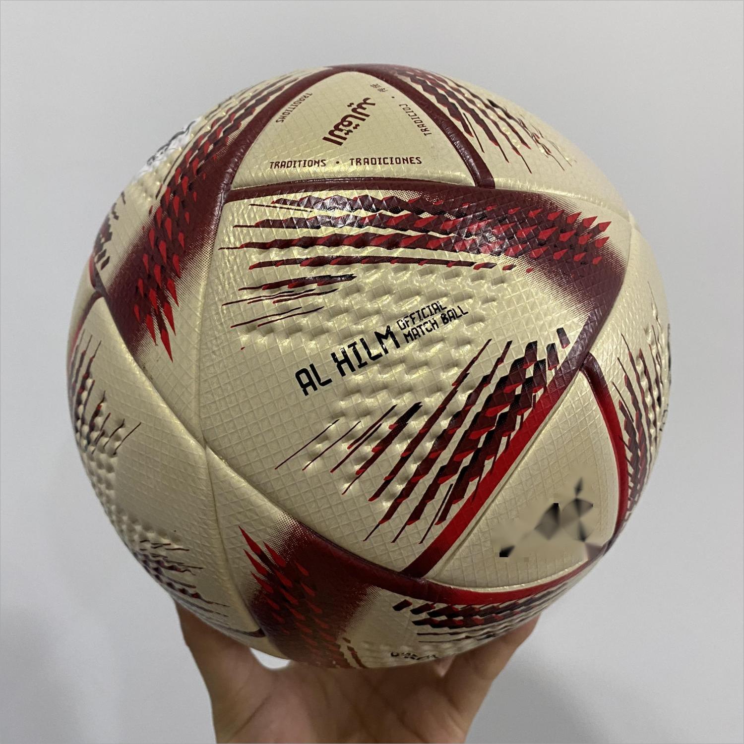 Palloni da calcio Finali della Coppa del mondo dedicato al calcio in PU di alta qualità artigianato squisita collezione di allenamento replica AL HILM e AL RIHLA