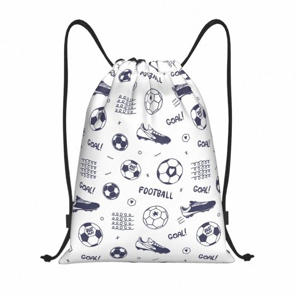 Patrón de bota de fútbol Fútbol Deporte Mochila con cordón Mujeres Hombres Deporte Gimnasio Sackpack Bolsa de entrenamiento plegable Saco 89xu #