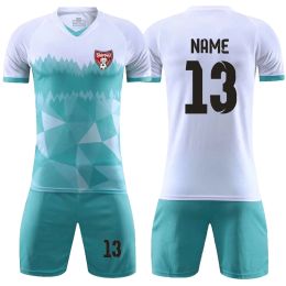 Voetbal Aangepaste voetbaljersey Set Adult en Kids Boy Diy Football Uniform Jerseys Set Pakken Korte mouw Team Blanke sportkleding