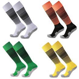 Football Bonne Qualité Bas Chaussettes Serviette Adultes Hommes Femmes Longue Épaississement Genou Haute Football Formation Match Rayé Sport Bas 240117