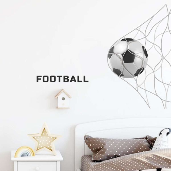 Fútbol en portería pegatinas de pared de fútbol para habitación de niños, pegatinas de pared para habitación de bebé, pegatinas decorativas para el hogar, sala de estar, dormitorio, PVC