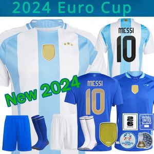 Voetbaltrui 2024 Copa America Cup Camisetas Kids Kit 2025 Nationaal team 24/25 Home Away Football Shirt Player versie Di Maria Lautaro Martinez Argentinië