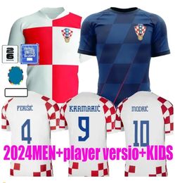 Jersey de fútbol 2024 Eurocopa Nuevo 2025 Equipo nacional croata 24 25 Camiseta de fútbol Kit para niños Conjunto Hogar Blanco Visitante Azul Hombres Uniforme MODRIC KOVACIC PASALIC PERISIC