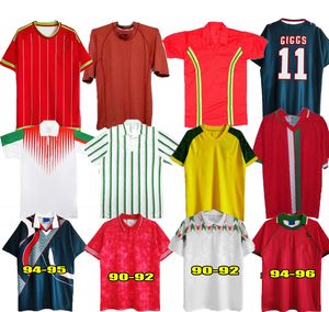 Voetbaltrui 74 90 92 00 01 Wales Retro 82 83 93 94 95 96 97 98 99 Giggs Hughes Saunders Rush Melville Boden Speed ​​Vintage Classic voetbal shirt