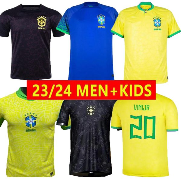 Maillot de football Camiseta de futbol Coupe du Monde 2023 PAQUETA NERES COUTINHO Brésil Maillot de football Firmino Jésus Marcelo Pele Brasil 22 23 Maillot de Foot Hommes Kit Enfants