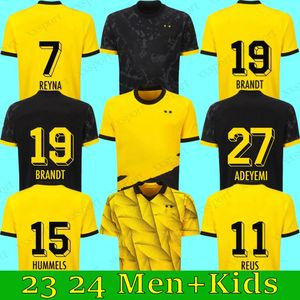 23 24 25 Soccer Jersey Fans Player Haller Reus 2024 2025 Dortmund voetbal Shirts Bellingham Men Kids Reyna Brandt SchlotterBeck Adeyemi Moukoko All Black Special