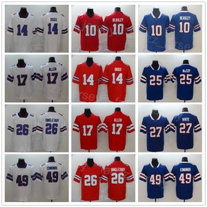Men Football 49 Tremaine Edmunds Jerseys 14 Stefon Diggs 17 Josh Allen 26 Devin Singletary 27 Tredavious White All Stitched Team Color Blue Red For Sport Fans Sale