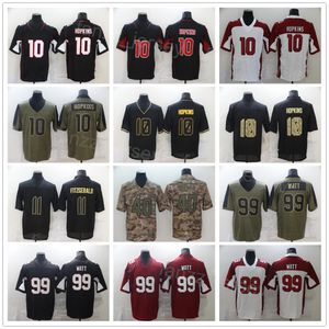 Mannen Voetbal 10 DeAndre Hopkins Jersey 99 JJ Watt 1 Kyler Murray 11 Larry Fitzgerald 40 Pat Tillman Olive Salute To Service Camo All Stitched Zwart Rood Wit Teamkleur