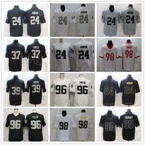 Hommes Football 24 Johnathan Abram Jerseys 39 Nate Hobbs 24 Charles Woodson 96 Darius Philon 98 Maxx Crosby pour les fans de sport Noir Blanc Team Vapor Color Rush Pur coton