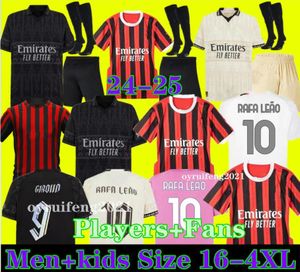 Koche Pulisic Rafa Leao voetbalshirts AC 2024 2025 MILANEN Reijnders Loftus-Cheek Maignan Giroud voetbal Shirts Theo volwassen mannen Kit Sets 24 25 Vierde uniformen 666 666