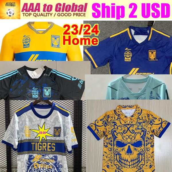 GIGNAC Tigres UANL 23 24 camisetas de fútbol local lejos México liga día de la tierra MX Vargas AQUINO PIZARRO NICOLAS F. THAUVIN camisetas de fútbol maillots