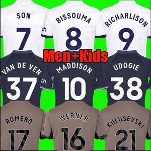 MADDISON SON WERNER 23 24 Soccer Jerseys KULUSEVSKI RICHARLISON KULUSEVSKI 2023 2024 ROMERO VELIZ VAN DE VEN BISSOUMA Football kit shirt top Men kids sets