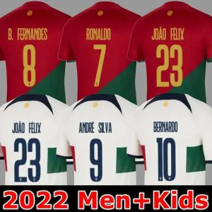 Jersey de fútbol Portugués Bruno Fernandes Diogo J. Copa del Mundo Portuguesa Retro Joao Felix 22 23 Camisa de fútbol Bernardo Portugieser Men Women Kids Kit