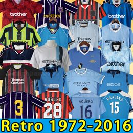 Soccer Jerseys 1989 1998 1999 15 16 2011 2012 Man City Retro Gallagher Haaland Man 11 12 13 14 Classic Dzeko Kun Aguero Balotelli Nasri Silva voetbalshirt 1982 125th