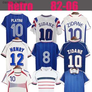 Soccer Jerseys 1998 Retro voetbaltruien 1982 84 86 88 90 96 98 00 02 04 06 Zidane Henry Maillot de Foot Rezeguet voetbalshirt Franse club klassieker vintage jersey zweet