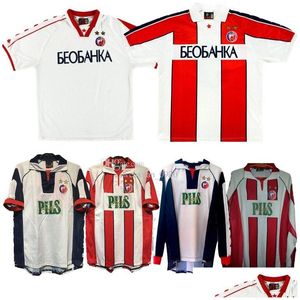 Voetbalshirts 1999 2000 2001 Rode Ster Belgrado Retro 1995 1996 1997 Pjanovic Dric Stankovic Petkovic Vintage Klassieke Voetbal Drop De Ot5Od