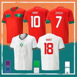 Jerseys de football 2022 2023 Maroc Soccer Jerseys Sénégal Mane Hakimi Bono Ghana 22 23 Boufal Maillot Serbie Football Uniformes Chemises Mazraoui Hommes Enfants Kit Fans à l'extérieur