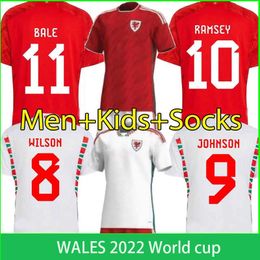 Voetbalshirts 2022 23 Wales voetbaltruien Cymru Bale Wilson James Johnson Allen Giggs Brooks Ramsey Moore Vokes Smith Davies Ampadu Rodon Vokes Kids