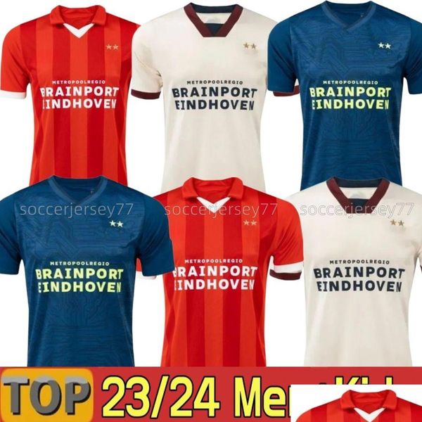 Jerseys de football 2023 2024 Eindhoven enfants hommes kits Fabio Sia de Jong Hazard Xavi Home It Football Shirts Set Top Adt Drop Delivery Ot4mc