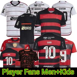 Soccer Jerseys 2023 2024 Vidal de Arrascaeta Gabi Pedro Football Shirts B.Henrique E.Ribeiro Kids Kit Camisa Flamengo 23 24 OUBRO ROSA Jersey